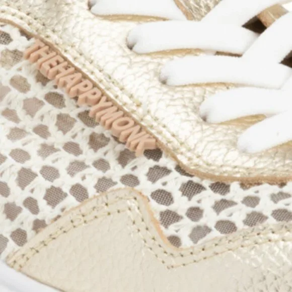 HAPPYMONK Made In Spain Leather And Raffia Laser Cut Sneakers - Picture 3 of 4